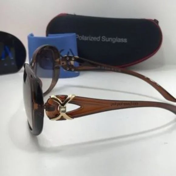 2 for 1 Sale Kika Eyewear Sunglass Black and Brown - Picture 7 of 8